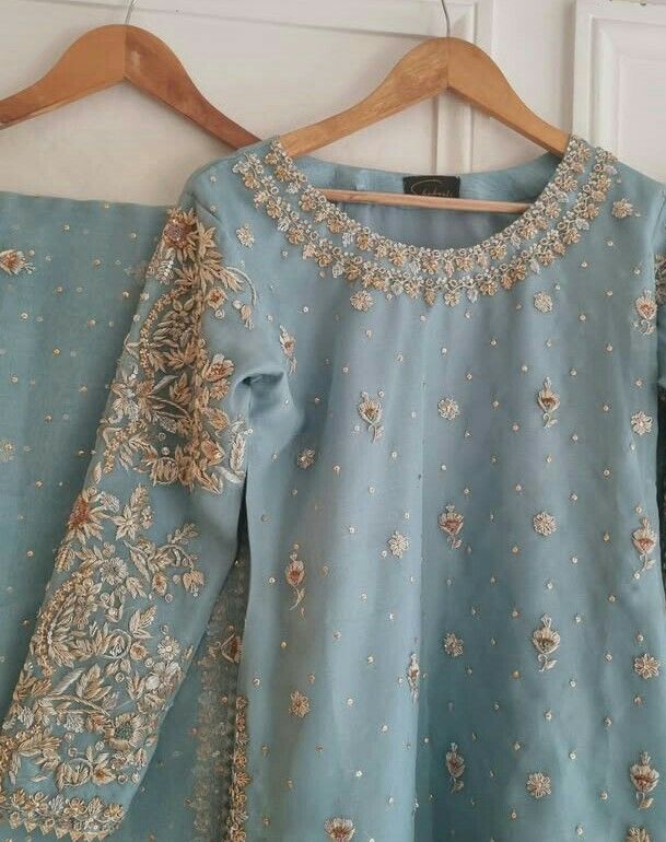 Customize Embroidered Skyblue Outfit