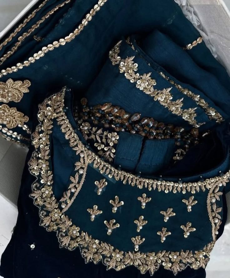 Customize Embroidered  Blue Outfit