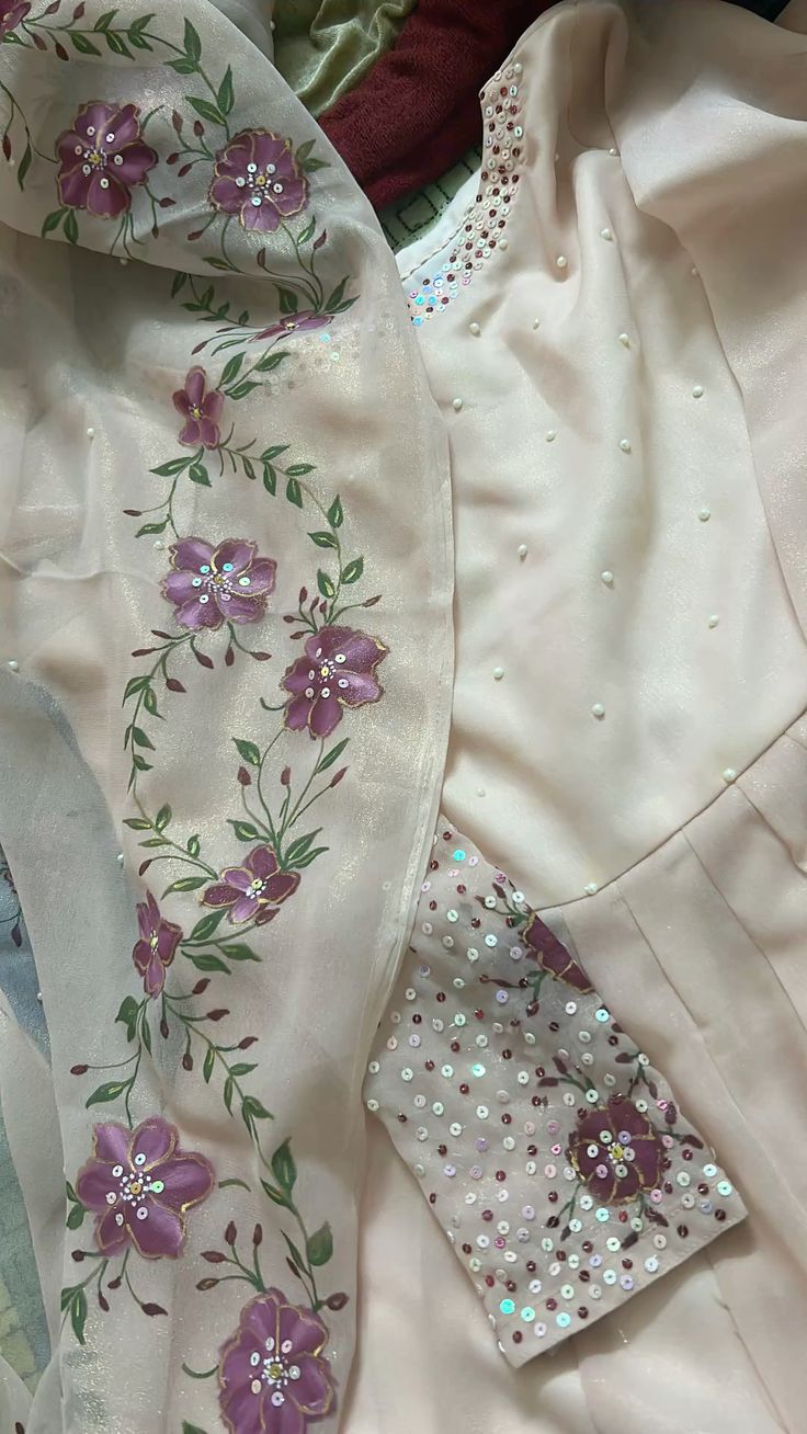 Customize Embroidered Beige Outfit