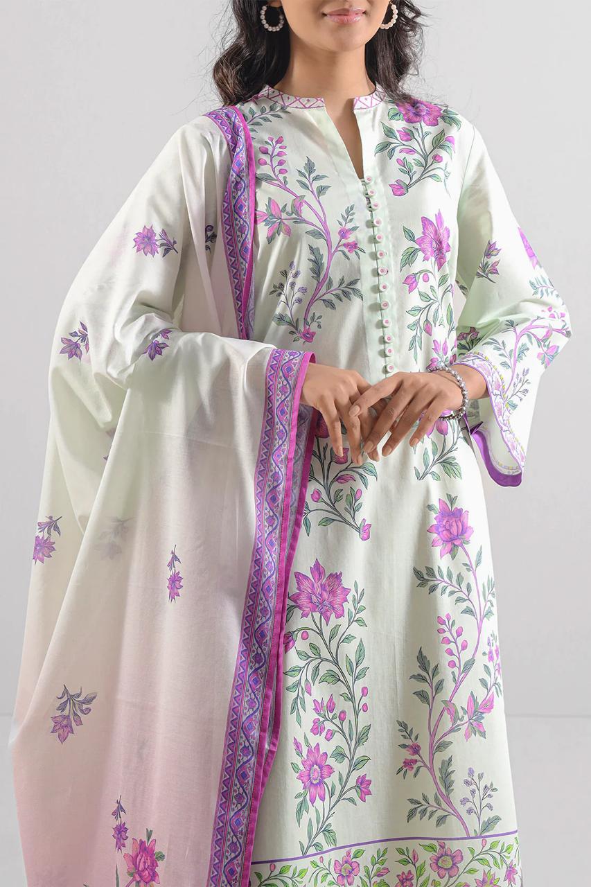 SAYA – 3 Piece Printed Lawn Suit with Printed Lawn Dupatta